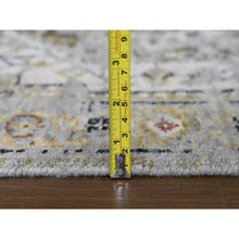 Load image into Gallery viewer, 2&#39;x3&#39; Smoky White, Broken And Erased Persian Heriz Medallion Design, Dense Weave, Organic Wool, Hand Knotted, Mat Oriental Rug FWR507780