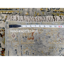 Load image into Gallery viewer, 2&#39;x3&#39; Smoky White, Broken And Erased Persian Heriz Medallion Design, Dense Weave, Organic Wool, Hand Knotted, Mat Oriental Rug FWR507780