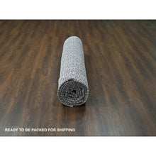 Load image into Gallery viewer, 12&#39;2&quot;x15&#39; Lexicon White And Luxury Black, Modern Textured And Variegated Line Design,100% Wool, Hand Loomed, Oversized Oriental Rug FWR507792