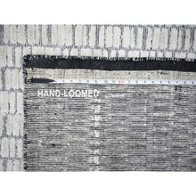 Load image into Gallery viewer, 12&#39;2&quot;x15&#39; Lexicon White And Luxury Black, Modern Textured And Variegated Line Design,100% Wool, Hand Loomed, Oversized Oriental Rug FWR507792