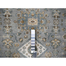 Load image into Gallery viewer, 6&#39;x6&#39; Lavender Gray, Hand Knotted, Vegetable Dyes, Karajeh Design with Geometric Medallion, Extra Soft Wool, Round Oriental Rug FWR507834