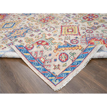 Load image into Gallery viewer, 9&#39;x11&#39;10&quot; Buttery Brown, Thick And Plush, Pure Wool, Supple Collection, Karajeh Heriz Geometric Design, Hand Knotted, Oriental Rug FWR507870