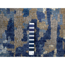 Load image into Gallery viewer, 13&#39;9&quot;x17&#39;9&quot; Space Cadet Blue, Mosaic Design, Wool And Silk, Hand Knotted, Oversized Oriental Rug FWR508080