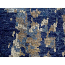 Load image into Gallery viewer, 13&#39;9&quot;x17&#39;9&quot; Space Cadet Blue, Mosaic Design, Wool And Silk, Hand Knotted, Oversized Oriental Rug FWR508080