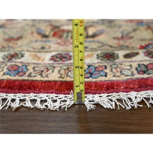 Load image into Gallery viewer, 12&#39;x12&#39; Fire Brick Red, Karajeh With Geometric Medallions Design, Pure Wool, Hand Knotted, Round Oriental Rug FWR508116