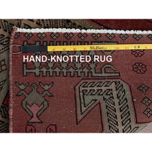 Load image into Gallery viewer, 2&#39;3&quot;x8&#39;5&quot; Cherry Red, Vintage Persian Hamadan with Distinct Abrash, Cropped Thin, Zero Pile, Sides and Ends Professionally Secured, Even Wear, Hand Knotted, Pure Wool, Narrow Runner, Oriental Rug Sh846 FWR5076
