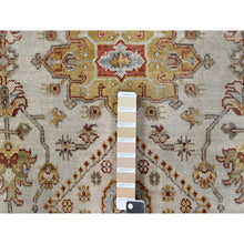 Load image into Gallery viewer, 6&#39;2&quot;x6&#39;2&quot; Goose Gray, Karajeh Design With Tribal Medallions, Pure Wool, Hand Knotted, Round Oriental Rug FWR508206