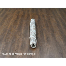 Load image into Gallery viewer, 6&#39;2&quot;x6&#39;2&quot; Goose Gray, Karajeh Design With Tribal Medallions, Pure Wool, Hand Knotted, Round Oriental Rug FWR508206