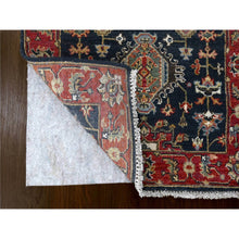 Load image into Gallery viewer, 2&#39;7&quot;x10&#39;1&quot; Denim Black, Vegetable Dyes, Soft Pile, Organic Wool, Hand Knotted, Karajeh Design With All Over Pattern, Runner Oriental Rug FWR508260