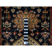 Load image into Gallery viewer, 2&#39;7&quot;x10&#39;1&quot; Denim Black, Vegetable Dyes, Soft Pile, Organic Wool, Hand Knotted, Karajeh Design With All Over Pattern, Runner Oriental Rug FWR508260