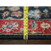 Load image into Gallery viewer, 2&#39;7&quot;x10&#39;1&quot; Denim Black, Vegetable Dyes, Soft Pile, Organic Wool, Hand Knotted, Karajeh Design With All Over Pattern, Runner Oriental Rug FWR508260