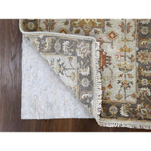 Load image into Gallery viewer, 2&#39;7&quot;x10&#39; Goose Gray, Karajeh Design with Tribal Medallions, Pure Wool, Hand Knotted, Runner Oriental Rug FWR508290