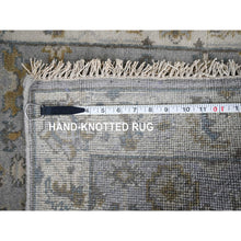 Load image into Gallery viewer, 2&#39;7&quot;x7&#39;9&quot; Medium Gray, Hand Knotted, Karajeh And Geometric Design, Natural Wool, Runner Oriental Rug FWR508320