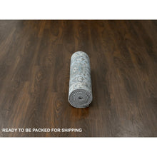 Load image into Gallery viewer, 2&#39;8&quot;x8&#39; Medium Gray, Karajeh And Geometric Design, Pure Wool, Hand Knotted, Runner Oriental Rug FWR508326