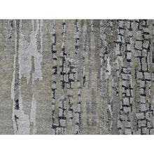 Load image into Gallery viewer, 2&#39;8&quot;x25&#39;7&quot; Cloud Gray, Abstract With Mosaic Design, Wool And Silk, Hand Knotted, Xl Runner Oriental Rug FWR508332