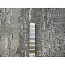 Load image into Gallery viewer, 2&#39;9&quot;x23&#39;8&quot; Sonic With Timberwolf Gray, Dense Weave, Abstract With Mosaic Design, Wool And Silk, Hand Knotted, Xl Runner Persian Knot Oriental Rug FWR508368
