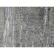 Load image into Gallery viewer, 2&#39;9&quot;x23&#39;8&quot; Sonic With Timberwolf Gray, Dense Weave, Abstract With Mosaic Design, Wool And Silk, Hand Knotted, Xl Runner Persian Knot Oriental Rug FWR508368