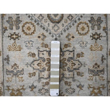 Load image into Gallery viewer, 2&#39;7&quot;x25&#39;10&quot; Cloud Gray, Organic Wool, Hand Knotted, Vegetable Dyes, Karajeh Design with Geometric Medallion, XL Runner Oriental Rug FWR508386