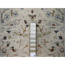 Load image into Gallery viewer, 2&#39;8&quot;x27&#39;8&quot; Oyster Gray, 100% Wool, Denser Weave, Hand Knotted, Vegetable Dyes, Oushak With Floral Motifs,  Xl Runner Oriental Rug FWR508410