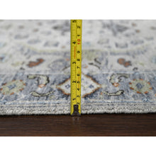 Load image into Gallery viewer, 2&#39;8&quot;x27&#39;8&quot; Oyster Gray, 100% Wool, Denser Weave, Hand Knotted, Vegetable Dyes, Oushak With Floral Motifs,  Xl Runner Oriental Rug FWR508410
