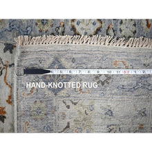 Load image into Gallery viewer, 2&#39;8&quot;x27&#39;8&quot; Oyster Gray, 100% Wool, Denser Weave, Hand Knotted, Vegetable Dyes, Oushak With Floral Motifs,  Xl Runner Oriental Rug FWR508410