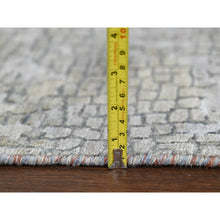 Load image into Gallery viewer, 3&#39;1&quot;x5&#39; Gainsboro Gray, Wool And Silk, Hand Knotted Abstract With Fire Mosaic Design, Persian Knot, Oriental Rug FWR508458
