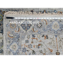 Load image into Gallery viewer, 3&#39;x4&#39;10&quot; Goose Gray, Vegetable Dyes, Hand Knotted, Oushak with Floral Motifs, Denser Weave, 100% Wool, Oriental Rug FWR508494