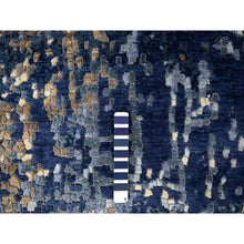 Load image into Gallery viewer, 6&#39;x6&#39; Prussian Blue, Wool And Silk Hand Knotted, Mosaic Design With Mix Of Gold, Round Oriental Rug FWR508512