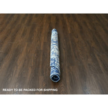 Load image into Gallery viewer, 6&#39;x6&#39; Prussian Blue, Wool And Silk Hand Knotted, Mosaic Design With Mix Of Gold, Round Oriental Rug FWR508512