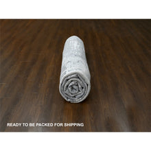 Load image into Gallery viewer, 12&#39;x12&#39; Battleship Gray, Abstract Persian Knot with Mosaic Design, Wool and Silk, Hand Knotted, Dense Weave, Square Oriental Rug FWR508518