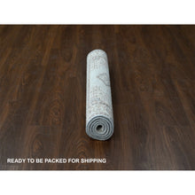 Load image into Gallery viewer, 3&#39;1&quot;x5&#39;2&quot; Pale Smoke Gray, Persian Village Influence with Geometrical Medallions, Denser Weave, Pure Wool, Hand Knotted, Oriental Rug FWR508548