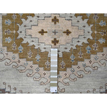 Load image into Gallery viewer, 9&#39;1&quot;x12&#39; Chrome Gray, Hand Knotted, Soft and Velvety Wool, Persian Village Influence and Geometrical Medallions, Densely Woven, Oriental Rug FWR508560