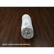 Load image into Gallery viewer, 9&#39;1&quot;x12&#39; Chrome Gray, Hand Knotted, Soft and Velvety Wool, Persian Village Influence and Geometrical Medallions, Densely Woven, Oriental Rug FWR508560