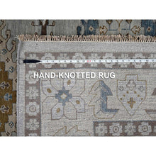 Load image into Gallery viewer, 9&#39;1&quot;x12&#39; Chrome Gray, Hand Knotted, Soft and Velvety Wool, Persian Village Influence and Geometrical Medallions, Densely Woven, Oriental Rug FWR508560