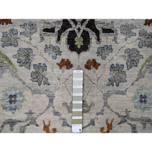 Load image into Gallery viewer, 10&#39;x10&#39; Whirlwind With Timber Wolf Gray, Vegetable Dyes, Natural Wool, Hand Knotted Floral Motifs Oushak Oriental Round Rug FWR508764