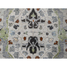 Load image into Gallery viewer, 10&#39;x10&#39; Whirlwind With Timber Wolf Gray, Vegetable Dyes, Natural Wool, Hand Knotted Floral Motifs Oushak Oriental Round Rug FWR508764