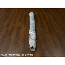 Load image into Gallery viewer, 10&#39;x10&#39; Whirlwind With Timber Wolf Gray, Vegetable Dyes, Natural Wool, Hand Knotted Floral Motifs Oushak Oriental Round Rug FWR508764