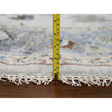 Load image into Gallery viewer, 10&#39;x10&#39; Whirlwind With Timber Wolf Gray, Vegetable Dyes, Natural Wool, Hand Knotted Floral Motifs Oushak Oriental Round Rug FWR508764
