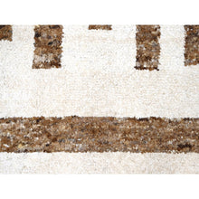 Load image into Gallery viewer, 9&#39;x11&#39;8&quot; Bole Brown, Plush Pile Minimalist Modern Stripe Design, Soft Wool Hand Knotted, Natural Dyes Oriental Rug FWR508938