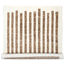 Load image into Gallery viewer, 10&#39;3&quot;x14&#39;1&quot; Burlywood Brown and Seedpearl White, Hand Knotted Thick and Soft Pile, Vegetable Dyes, Natural Wool, Minimalist Stripe Design, Oriental Rug FWR508950