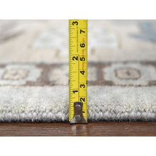 Load image into Gallery viewer, 10&#39;x10&#39; Krypton Gray, Vegetable Dyes Persian Village Influence Design With Tribal Geometric Motifs, Denser Weave, Hand Knotted, Velvety and Soft Wool, Square Oriental Rug FWR508992