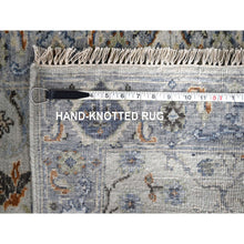 Load image into Gallery viewer, 2&#39;5&quot;x18&#39; Pearl With Tin Lizzle Gray, Denser Weave, Vegetable Dyes, Hand Knotted Oushak Floral Motifs Design, 100% Wool, Xl Runner Oriental Rug FWR509052