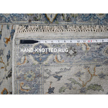 Load image into Gallery viewer, 2&#39;3&quot;x8&#39; Miller Mood Gray, Velvety And Soft Wool, Densely Woven, Hand Knotted, Floral Motifs Oushak Design Oriental Runner Rug FWR509130
