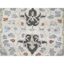 Load image into Gallery viewer, 10&#39;x10&#39; Summer and Sharkfin Gray, Denser Weave Oushak All Over Floral Design, Natural Dyes, Shiny Wool, Hand Knotted Square Oriental Rug FWR509154