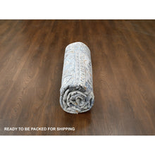 Load image into Gallery viewer, 10&#39;x10&#39; Summer And Sharkfin Gray, Denser Weave Oushak All Over Floral Design, Natural Dyes, Shiny Wool, Hand Knotted Square Oriental Rug FWR509154