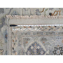 Load image into Gallery viewer, 10&#39;x10&#39; Summer and Sharkfin Gray, Denser Weave Oushak All Over Floral Design, Natural Dyes, Shiny Wool, Hand Knotted Square Oriental Rug FWR509154