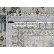 Load image into Gallery viewer, 14&#39;x14&#39; BoothBay Gray and Oyster White, Natural Dyes, Densely Woven, Organic Wool, Hand Knotted Persian Village Inspired Geometric Medallions, Square Oriental Rug FWR509160
