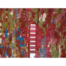 Load image into Gallery viewer, 9&#39;3&quot;x12&#39;2&quot; Accessible Beige With Cherries Jubilee Red, Hand Knotted Pure Wool, Modern Abstract Design, Nepali 100 Knots Weave, Tone on Tone Oriental Rug FWR509184