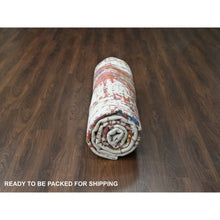 Load image into Gallery viewer, 9&#39;3&quot;x12&#39;2&quot; Accessible Beige With Cherries Jubilee Red, Hand Knotted Pure Wool, Modern Abstract Design, Nepali 100 Knots Weave, Tone On Tone Oriental Rug FWR509184