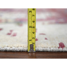 Load image into Gallery viewer, 9&#39;3&quot;x12&#39;2&quot; Accessible Beige With Cherries Jubilee Red, Hand Knotted Pure Wool, Modern Abstract Design, Nepali 100 Knots Weave, Tone on Tone Oriental Rug FWR509184
